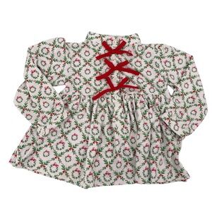 Classic Southern Smocks Girls Christmas Holly Wreaths Holiday Size 3T